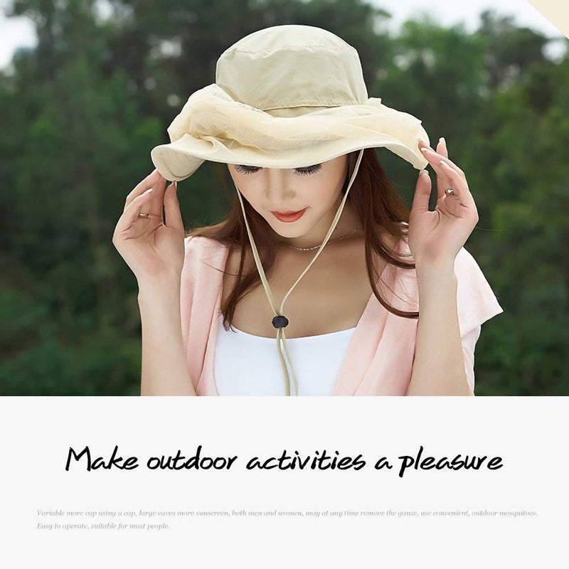 Jackcell Mosquito Head Net Hat, Safari Hat Sun Hats with Mesh Protection from Insect Mesh - Image 4